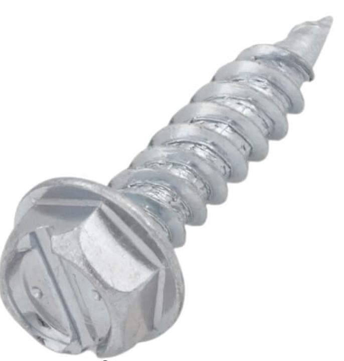 #8 x 3/4" Slotted Hex Washer Head Self-Piercing Sheet Metal Screws – Zinc Plated (Bulk 10,000)